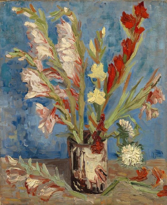 Vincent's floral journey started in Paris (1886-88). Inspired by French artists, he painted vibrant flower still lifes for sale. The subject was ideal for experiments with new colours and painting techniques. Vincent created over 35 flower still lifes in the summer of 1886. 💐