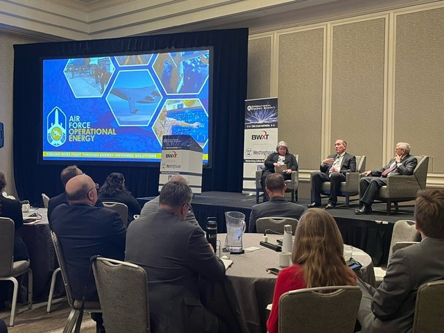 Fascinating discussion at the @IDGAinsight Operational Energy Summit on Air Power & Energy! Dep. Asst. Secretary Roberto Guerrero joined a panel on modernizing aircraft, optimizing supply chains & the potential of the Blended Wing Body aircraft. ✈️