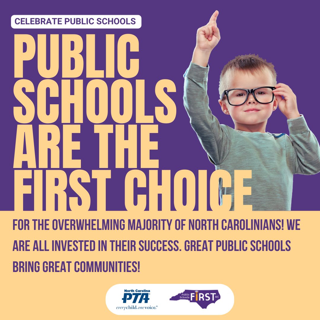 Let's make sure the first choice for the majority of families is well funded and the best it can be. Support public schools! #nced #ncpublicschools #ncpta