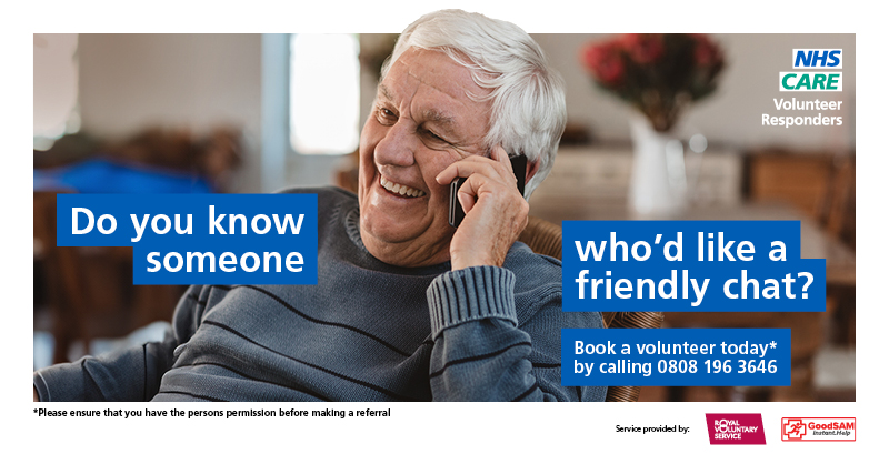 A friendly chat can brighten up someone’s day 💙 Now you can register a friend or family member for calls with our Volunteer Responders if you have their permission. It’s a free service to use – call 0808 196 3646. to speak to our support team or visit orlo.uk/yol94