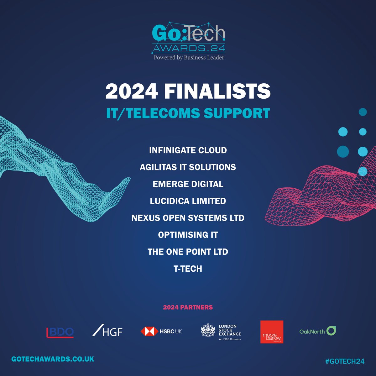 We are finalists in The Go: Tech Awards 2024!
 
With over 300+ entries, we are proud of our team for being selected as a finalist in the IT/Telecoms Support category. 
  
Good luck to everyone nominated across the categories. 

Read more - buff.ly/3xxszhQ 
 
#GoTech24