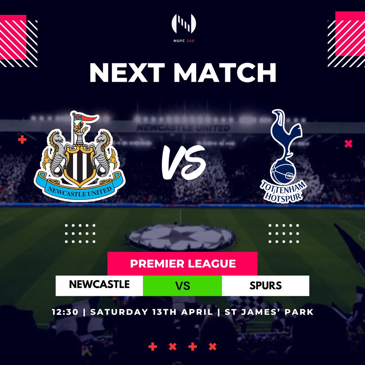 Up Next 🆚 Tottenham Hotspur 📍 St James’ Park 🕧 12:30pm 📺 TNT Sport 🏆 Premier League 👤 Ange Postecoglou #NUFC