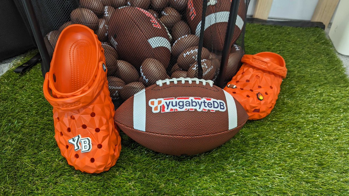 Looking forward to more great conversations (and sporting some natty footwear) on the final day of #googlecloudnext!🐊🧡 Don't miss your chance to meet our #YugabyteDB experts at booth #633 and bag some cool swag! 🏈 Book a meeting!⬇️ hubs.la/Q02sw-fz0 #GCN #GCN24