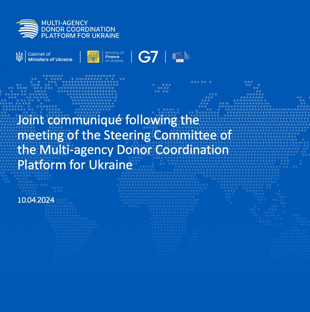 Following a meeting of the Steering Committee of the Multi-agency Donor Coordination Platform for Ukraine, the participating countries issued the following release. Details: surl.li/smocv