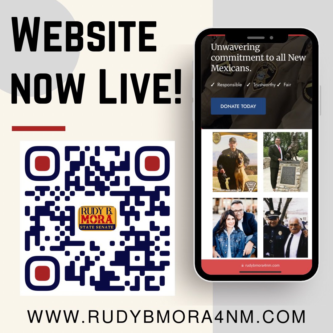 WEBSITE NOW LIVE‼️

#NM #StateSenate2024 #ServicetoCommunity #RudyBMora4NM #CommUNITY #SupportLawEnforcememt #SupportLocalBusinesses #ForNewMexico