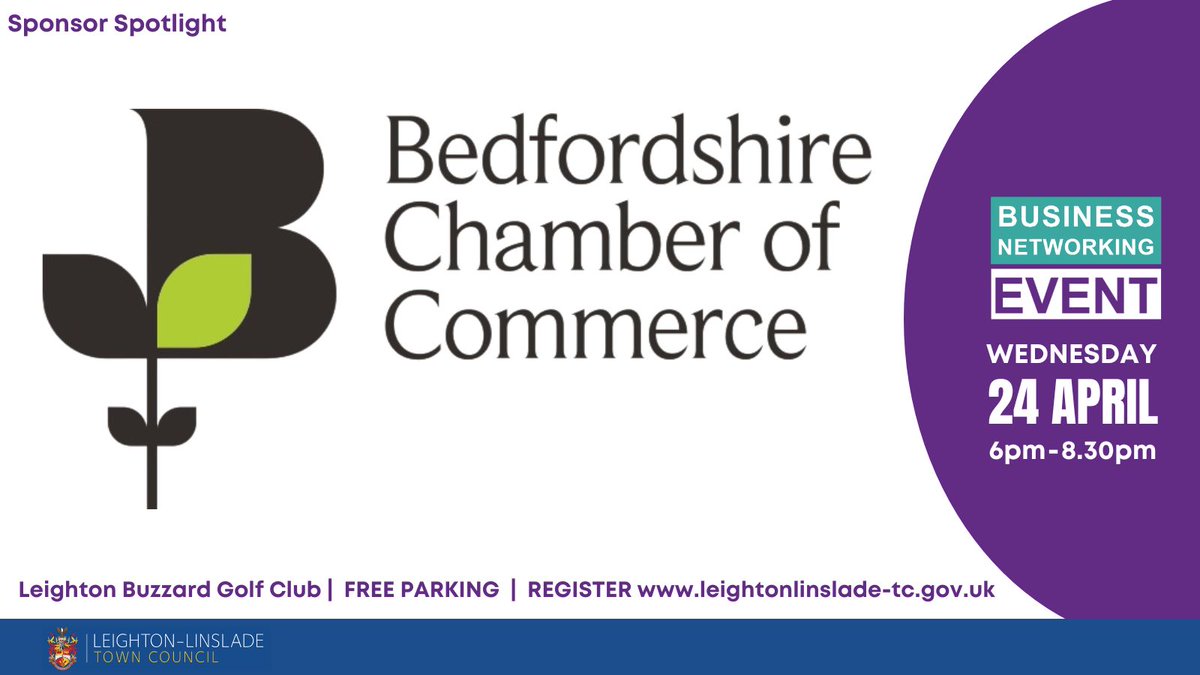 Thursday’s Business Networking Event Sponsor Spotlight is for @BedsChamberInfo who ensure working together, you create connections & business growth. Register for your for your free place; leightonlinslade-tc.gov.uk/council_events… #BNE2024 #LeightonBuzzard #LeightonLinslade #Networking #SMEs