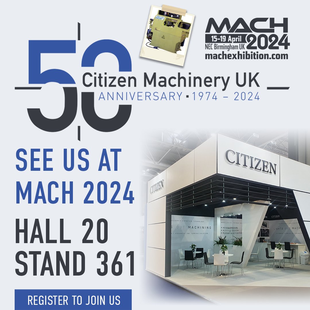 #MACH2024 is almost here! Speak to our experts about your manufacturing challenges and see our cutting-edge machinery live and in-action. Hall 20 – Stand 361. #UKmfg #CNC #Machinery @MACHexhibition Register for FREE: ow.ly/BA7p50R9fes