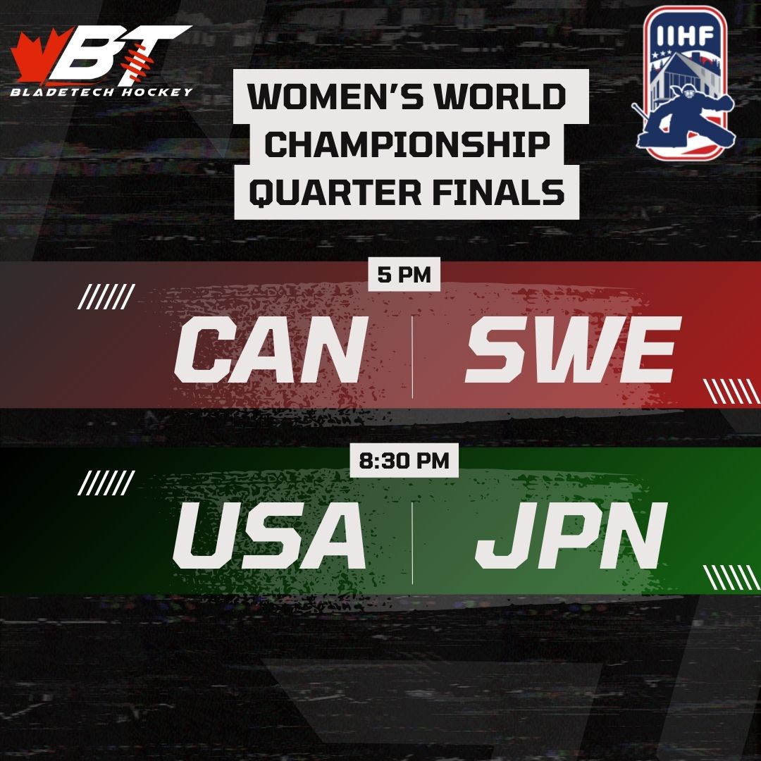 Quarter finals start today! Who's ready? #teambladetech #womensworldchampionship #nhl #hockey