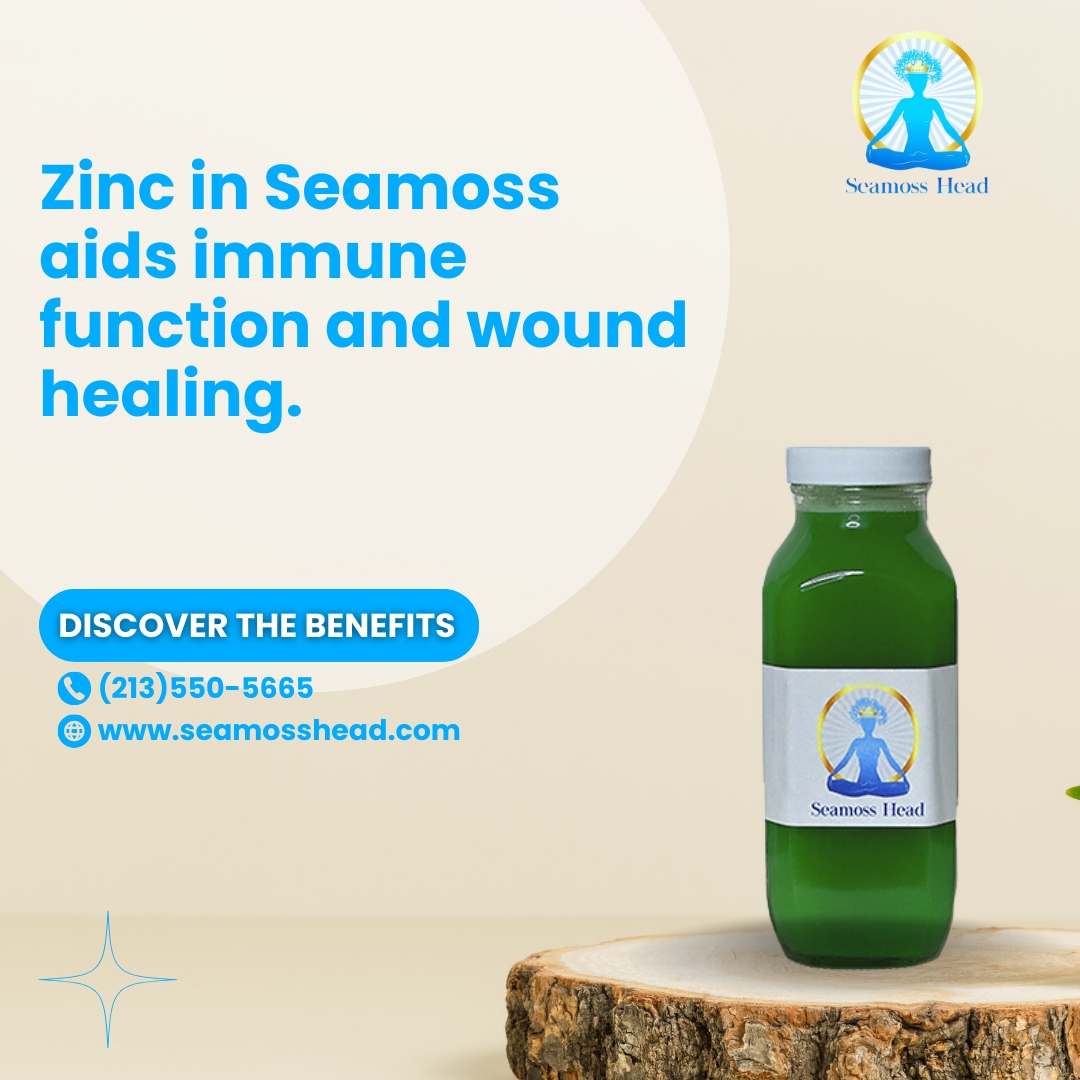 Zinc in Seamoss aids immune function and wound healing. 🛡️🩹 

Order now!
🌐seamosshead.com
📞(213) 550-5665

#seamoss #immunehealth #woundhealing #zinc #healthylifestyle #naturalremedies #wellness #healthyliving #superfoods #nutrition