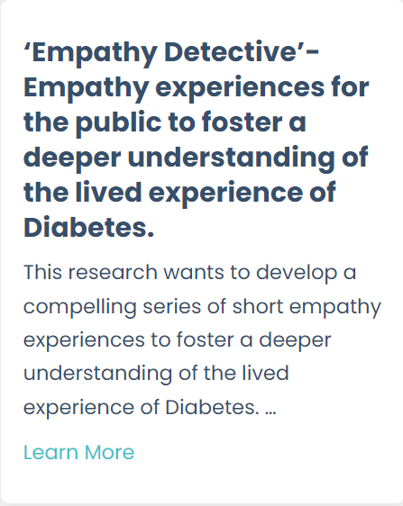 This is your opportunity to get involved in research in Galway @CURAMdevices is developing a series of short empathy experiences in partnership with patients and carers, to gain a deeper understanding of the lived experience of Diabetes. Get involved! tinyurl.com/mr23d6d9