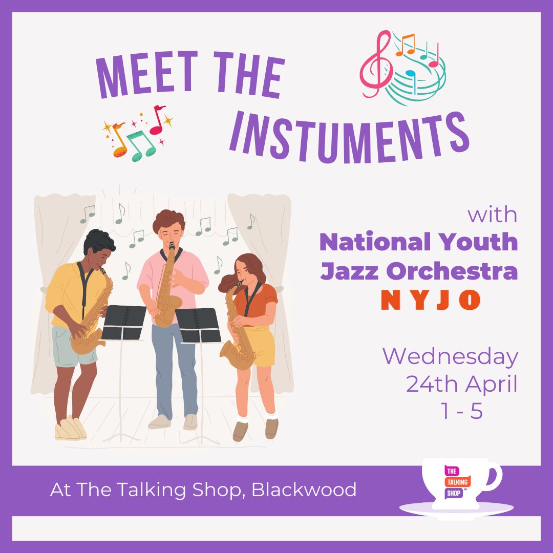 Let's get jazzy! The National Youth Jazz Orchestra are joining us next Wednesday for live music and a chance to 'meet the instruments'. Everyone is welcome #EveryonesInvited #Blackwood @NYJOuk