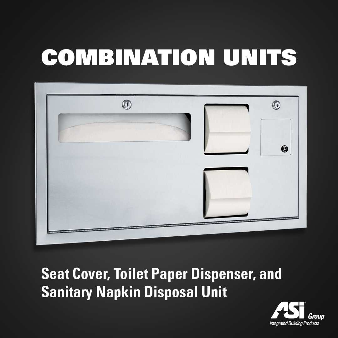 AsiGrp's tweet image. This recessed seat cover and toilet paper dispenser with sanitary napkin disposal for toilet compartments is specially manufactured to meet new Building Code requirements for ADA accessibility when mounted properly. 

#bathroomdesign