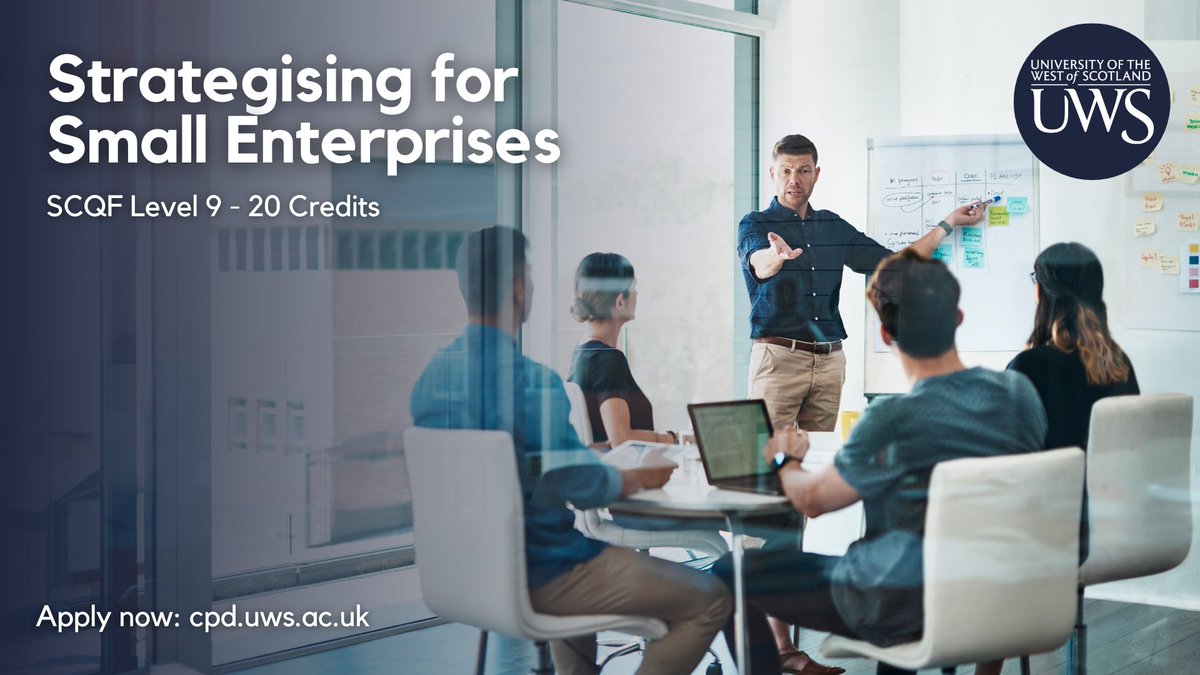 Small business struggling with strategic direction? Our new 10-week course explores the importance of enterprising behaviour and implementing strategies within small-sized or family-owned businesses. Find out more and apply: cpd.uws.ac.uk/w/courses/293-……