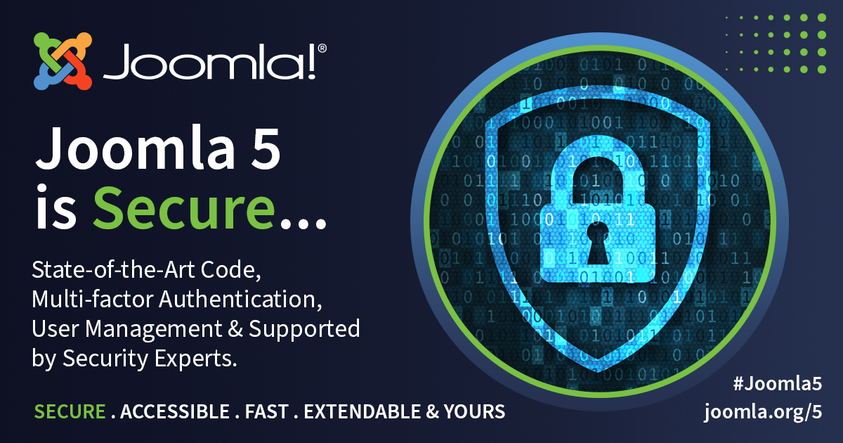 Joomla 5 has arrived, and it's a game-changer! Combining robust security with blazing-fast performance. From cutting-edge code to expert-backed defences like multi-factor authentication. joomla.org/5 #Joomla #Joomla5 #SecureWithJoomla5