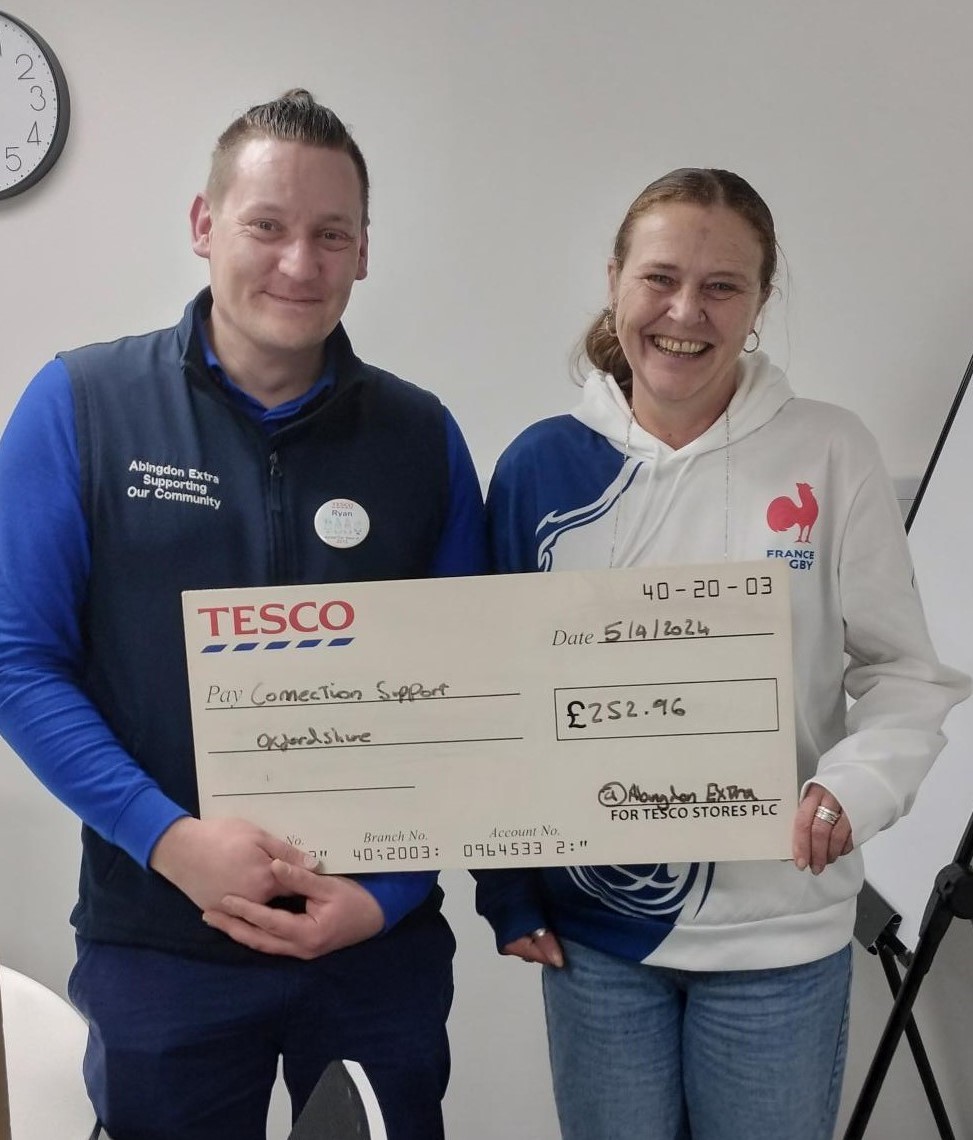 We'd like to thank Ryan, Steve and all the generous customers @Tesco Abingdon for raising money to help people rebuild their lives after homelessness. This donation will support people on our Adult Homeless Pathway to equip their new homes, develop new skills & find employment.