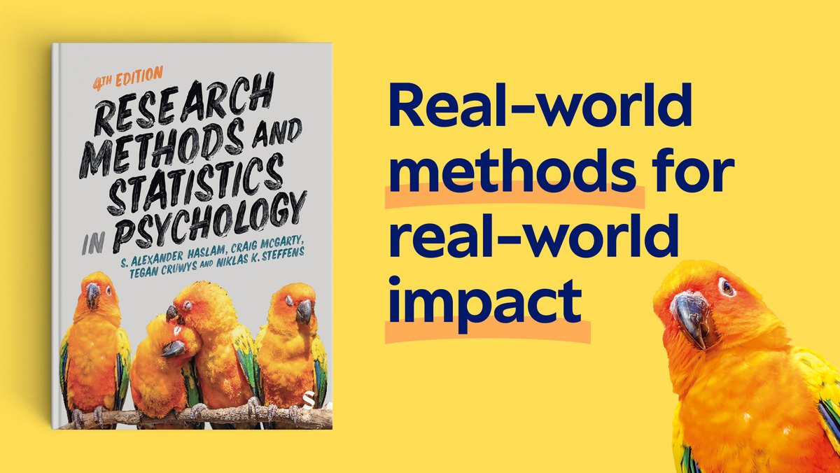 Real-world methods for real-world impact: with new chapters on multiple regression and high-level methods, 'Research Methods & Statistics in Psychology' 4e by @alexanderhaslam, Craig McGarty, Tegan Cruwys & Niklas K. Steffens is out soon. Learn more here ow.ly/M8PO50Re2K9