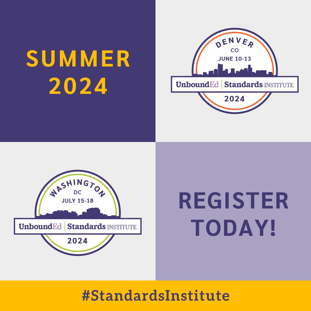 Have you saved your spot at Standards Institute this summer yet? At Standards Institute, educators cultivate the mindsets, skill sets, and tools to provide grade-level, engaging, affirming, and meaningful — GLEAM™ — instruction. ubnd.org/3xsQYVJ.