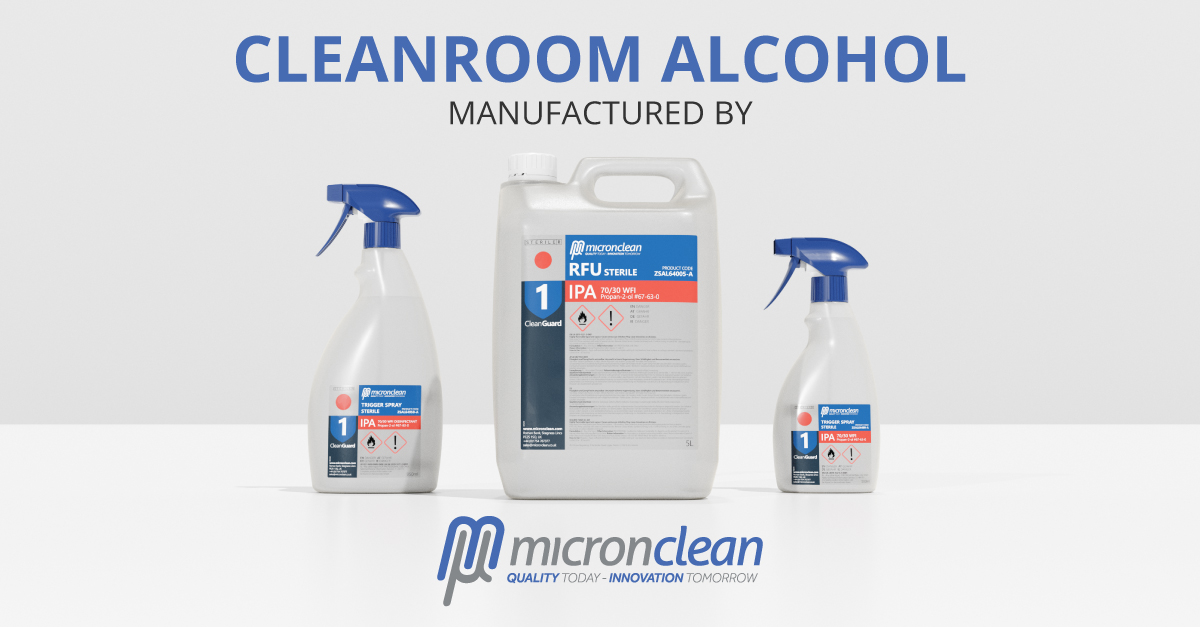 Our selection of sterile cleanroom alcohols is available in various sizes and forms to suit your cleanroom cleaning needs, ensuring both cleanliness and compliance.

#CleanroomAlcohol #IPA #TriggerSpray #5LRFU #Sterile #CleanroomCompliance #Cleanroom #Micronclean