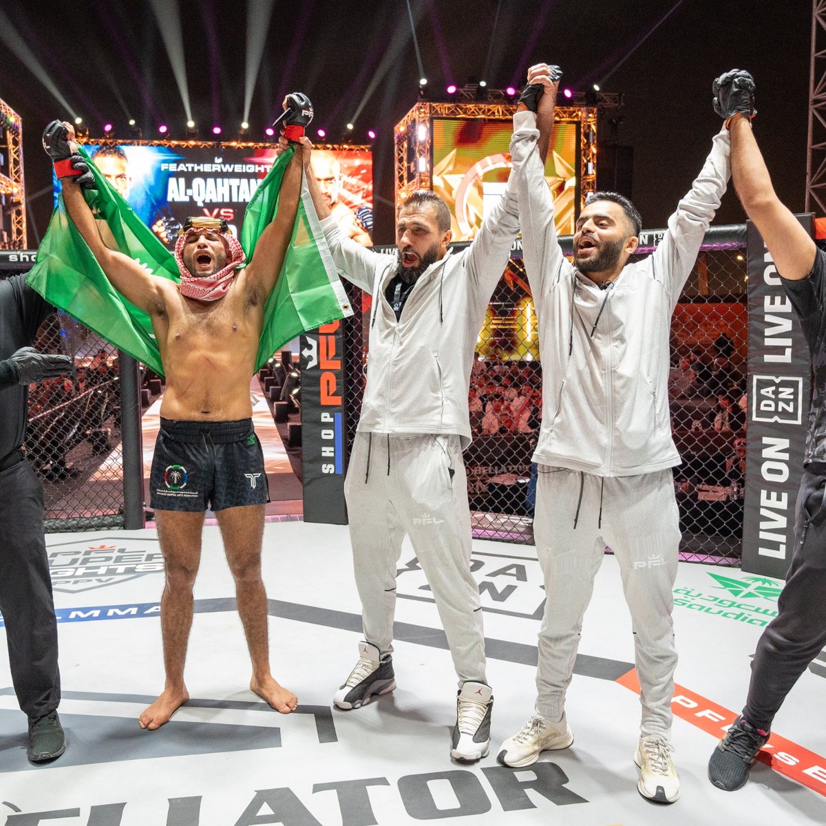 #Throwback to the winning moments from the night that was #PFLvsBellator in Saudi 🔥

#PFL #MMA #MakingHistory #SaudiArabia #MENA