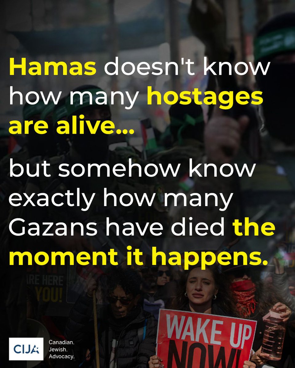 Hamas claims they don't know how many of the hostages that they cruelly took from Israel on #October7massacre are alive... ...yet they often publish precise numbers of Gazan deaths, sometimes immediately. #BringThemHomeNow #HamasIsISIS