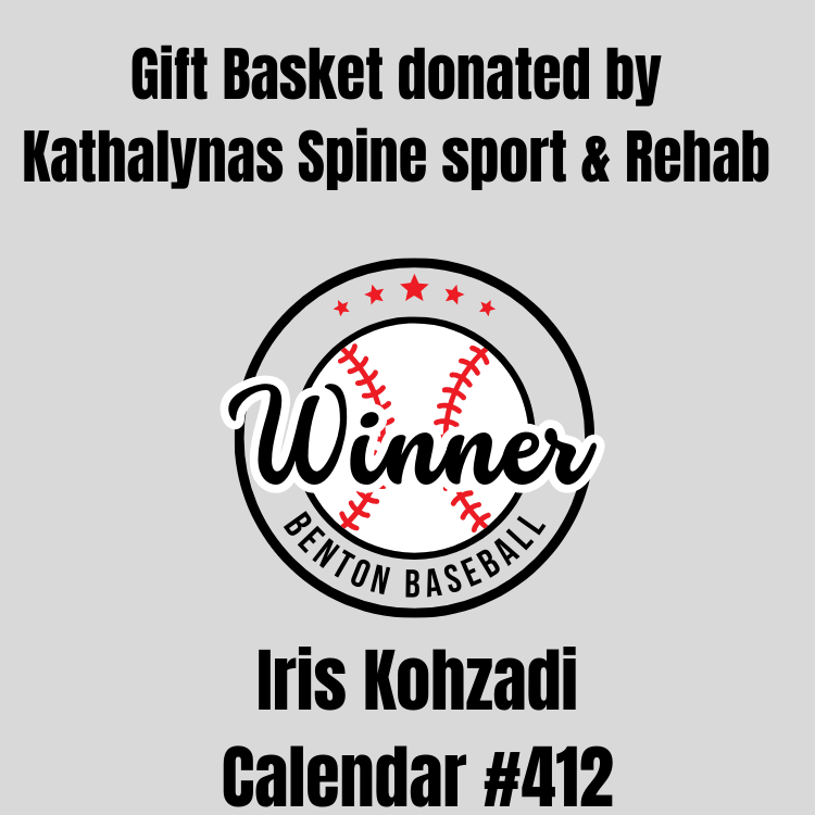 btownbaseball1's tweet photo. Today's winner of a gift basket donated by Kathalynas Spine, Sport &amp; Rehabilitation is Iris Kohzadi. Congratulations Iris!! https://t.co/wrDXRRXLlc