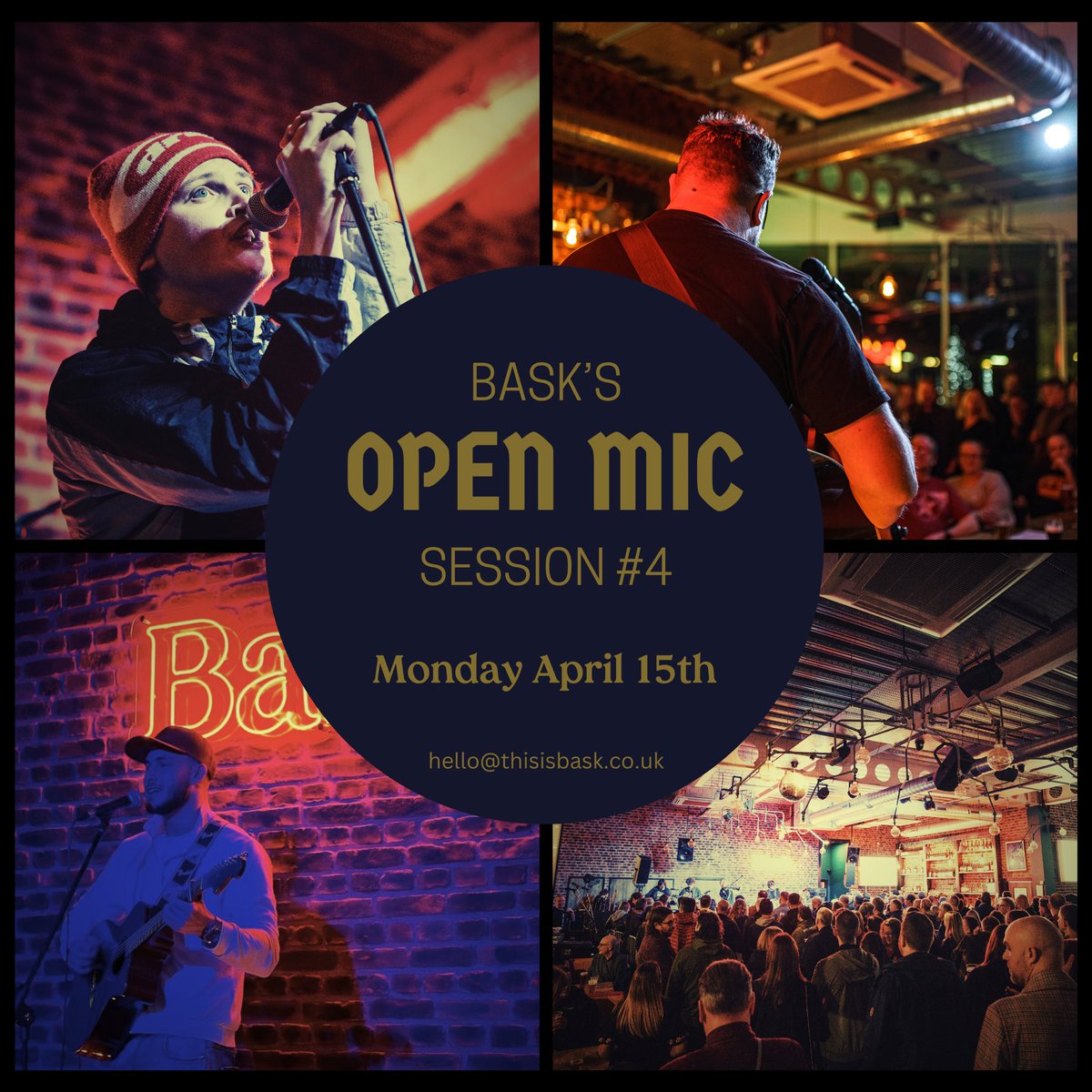 Basks Open Mic Session #4 is this coming Monday. Head down for 7pm to sign up. 3/4 songs per artists. The last 3 have been ace. We look forward to seeing you! Free entry 🧡