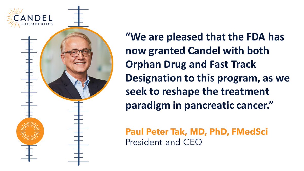 We are pleased to share that CAN-2409 has received Orphan Drug Designation to treat pancreatic cancer. CAN-2409 has demonstrated the ability to significantly extend survival in pancreatic cancer patients and potentially change the treatment landscape. ir.candeltx.com/news-releases/…