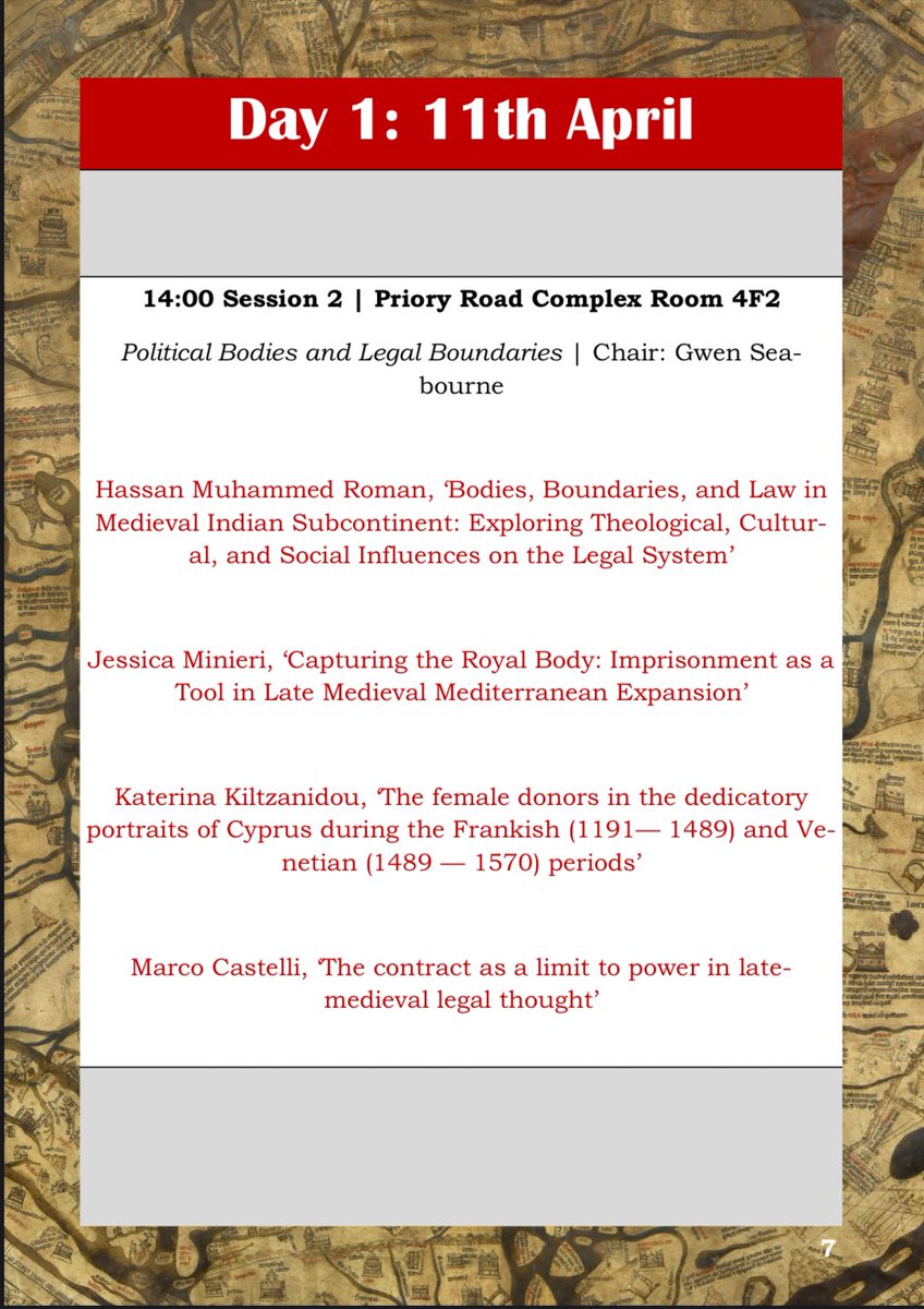 Happening now in Bristol and online! I’ll be presenting “Capturing the Royal Body: Imprisonment as a Tool in Late Medieval Mediterranean Expansion” on captivity and abduction in late medieval Sicily via the cases of Maria of Sicily and Blanca of Navarre!