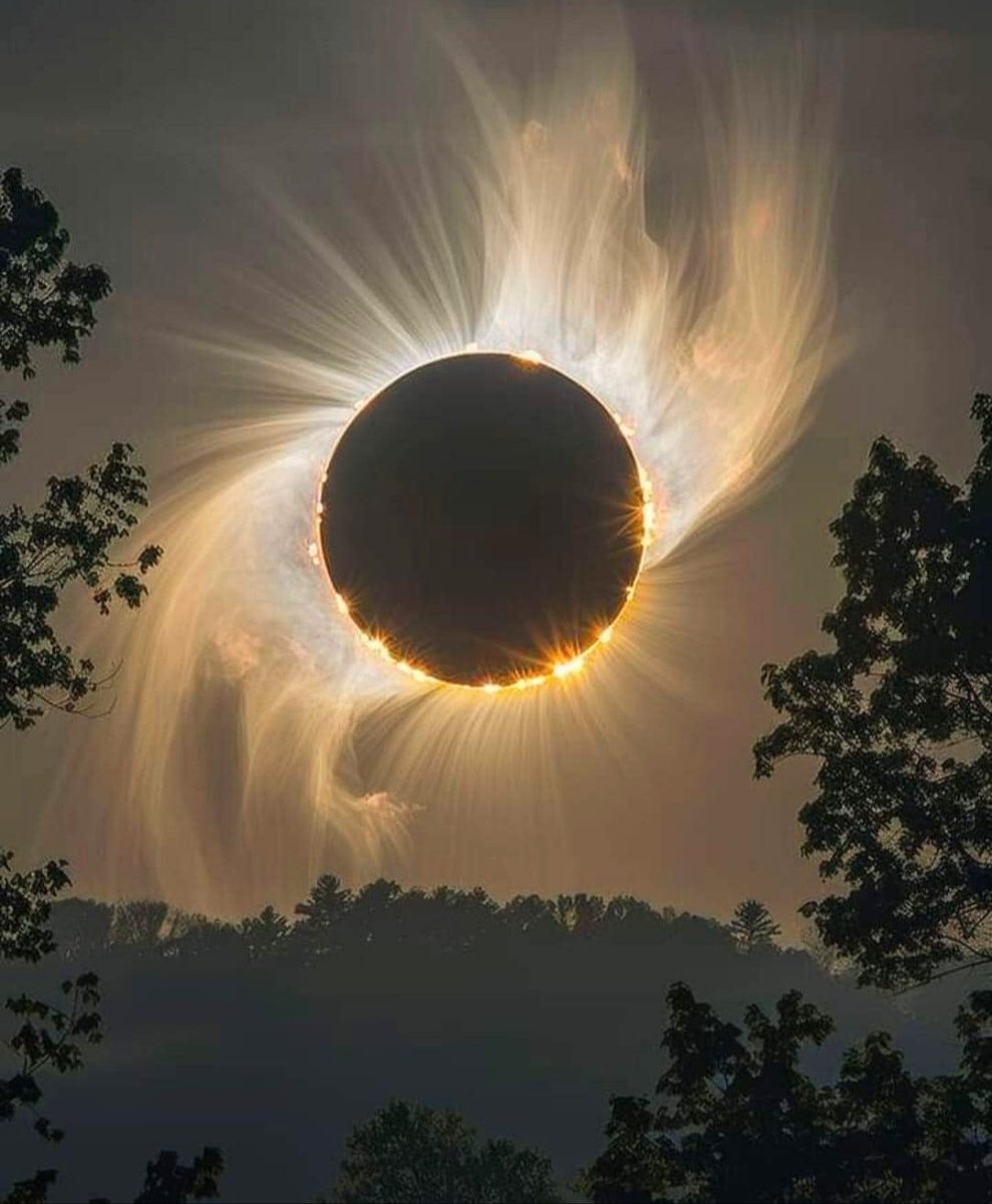 One of the most beautiful photos of the 2024 Solar Eclipse.