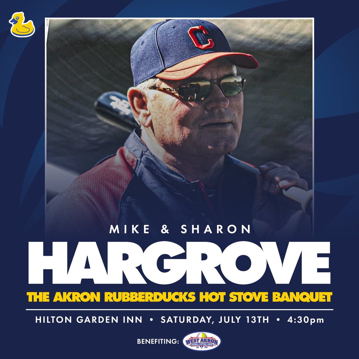 Mike & Sharon Hargrove are coming to #QuAkron to headline our 2024 Hot Stove banquet on July 13!! 📞: 330-253-5151 🎟️: bit.ly/3v7BzJv ℹ️: atmilb.com/3Tmz53l