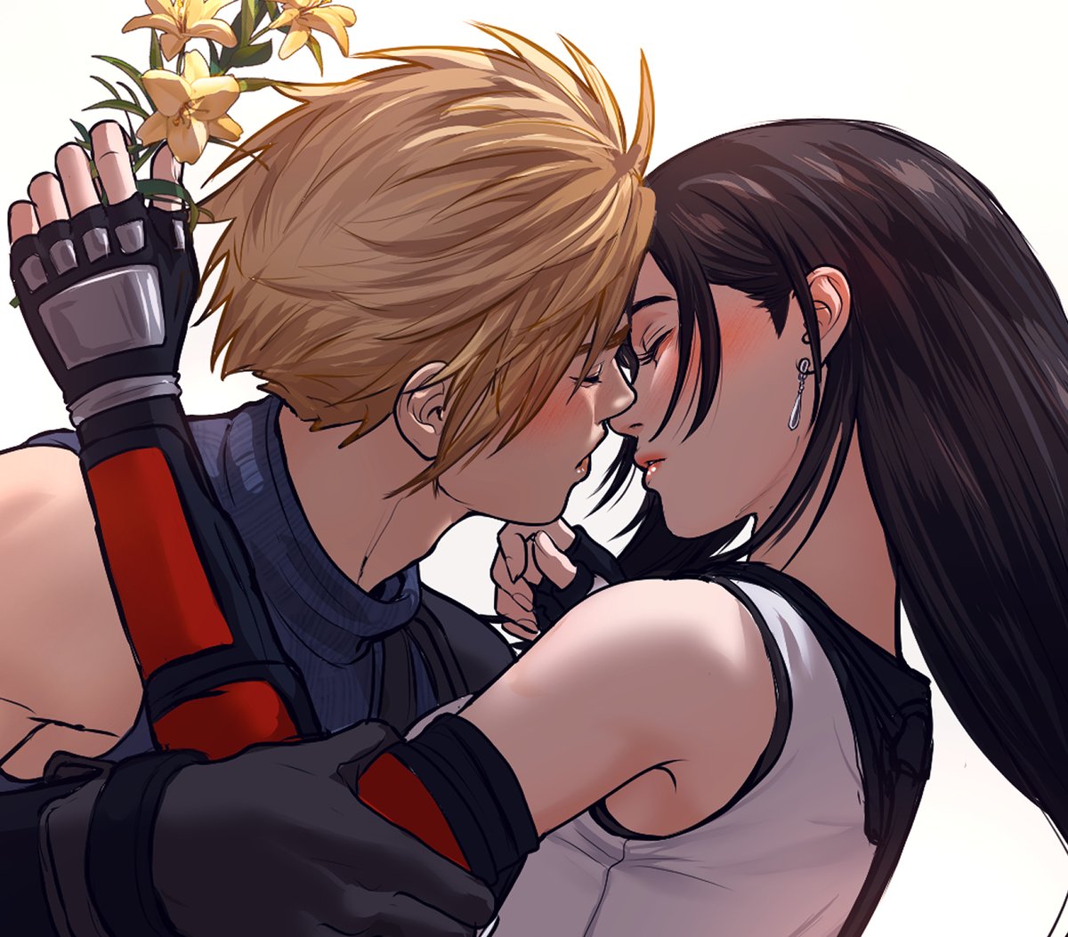 Never thought he’d be the one to initiate the kiss, but here we are! #Cloti #FF7Rebirth #cloudstrife #TifaLockhart