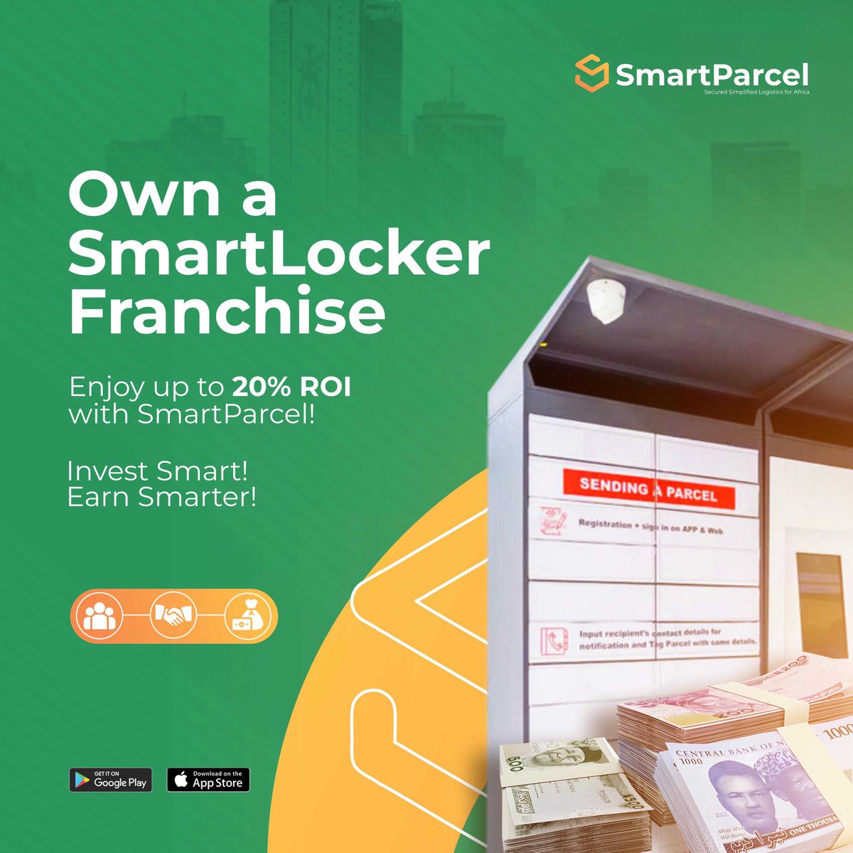 Unlock your full potential with our SmartLocker Franchise!

You stand a chance to enjoy up to 20% ROI with SmartParcel! 
Invest Smart ! Earn Smarter!

#SmartLocker #FranchiseOpportunity #Investment #SmartParcel