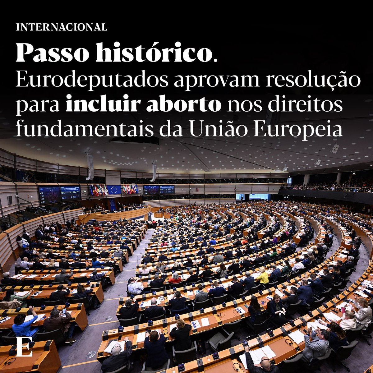 🔴 O aborto continua na agenda política de muitos países no hemisfério norte e o Parlamento Europeu deu mais um passo para permitir um maior acesso à interrupção voluntária da gravidez (IVG). Saiba mais: expresso.pt/internacional/… 📷 John Thys/AFP via Getty Images