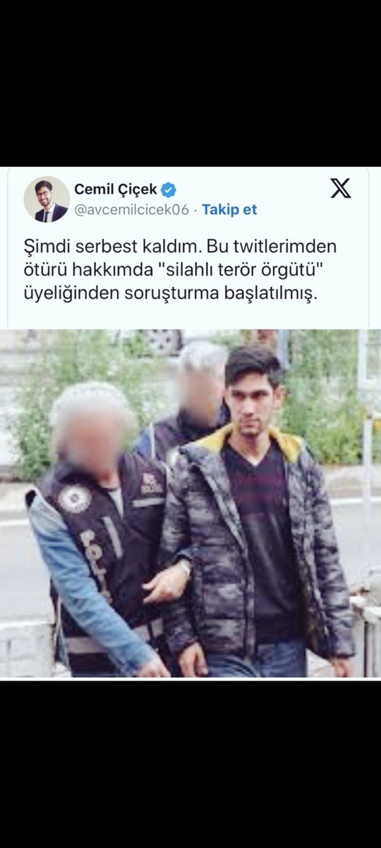 Tweet dolayısıyla değil 2010 yılında soru çalarak polis kolejine girdiğin tespit edilince gözaltına alındın. Baban, abin, dayın FETÖ'den ihraç.. FEM dersanesinde okudun, iki tane devam eden FETÖ soruşturman var.. 
@avcemilcicek06
