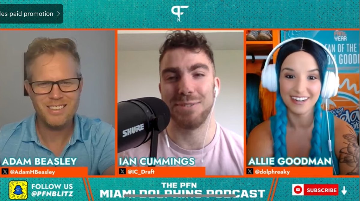 Yesterday, on the PFN Miami Dolphins Podcast, @AdamHBeasley and I were joined by Pro Football Network’s super brilliant NFL Draft Analyst, Ian Cummings @IC_Draft! He gave us some great insight into potential draft picks around the league, and of course, our Miami Dolphins. Tune…