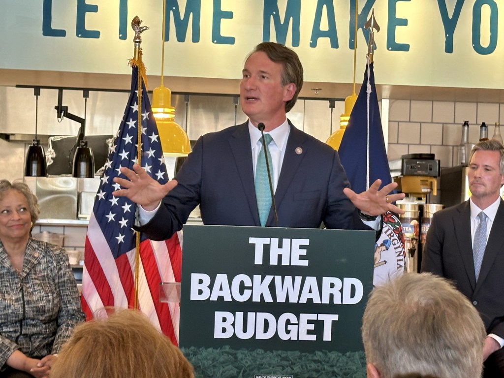 Slashing the education budget might seem awful but Youngkin literally went around Virginia with signs that 'The Backward Budget.'