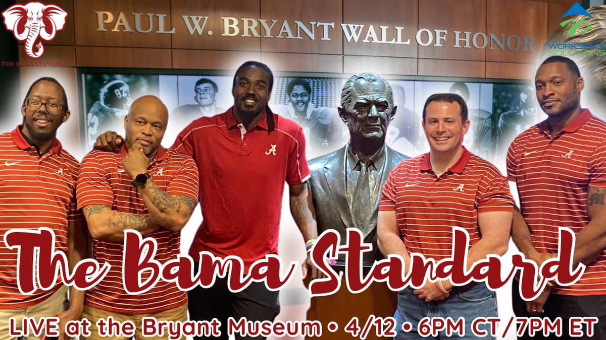 🚨THIS FRIDAY🚨 The Bama Standard is LIVE at the @bryantmuseum on 4/12! (6PM CT/7PM ET) Get there early! Sponsorship opportunities available! 🔥Guest List🔥 🎯LeRon McClain 🎯@blakesims 🎯Landon Dickerson ✅ E-Mail: justinriley@thebamastandard.com #RollTide #BamaFactor