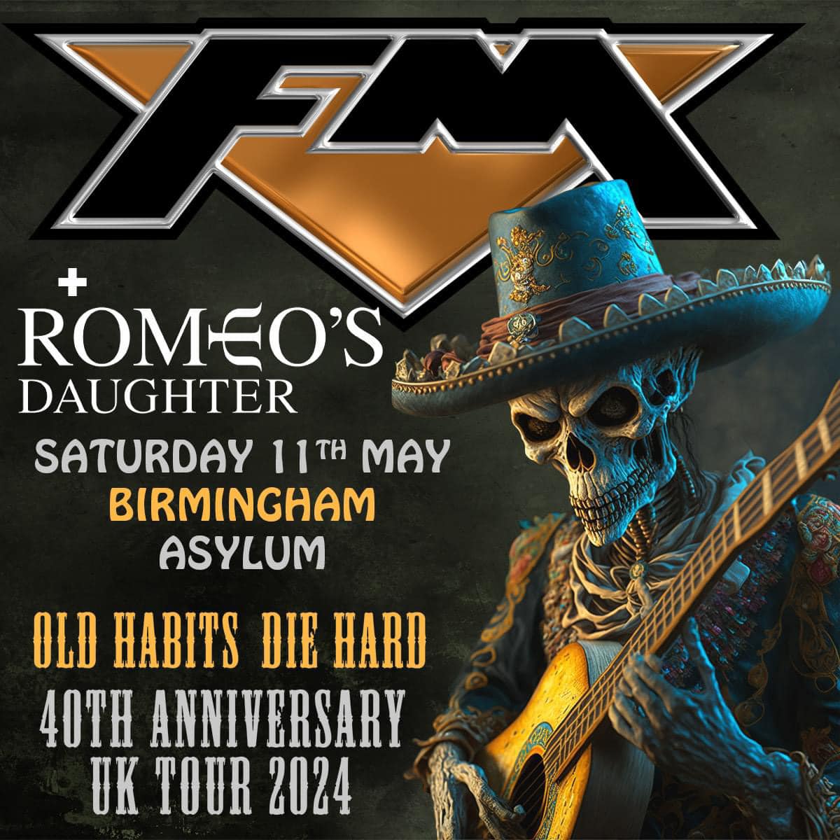 ONE MONTH TO GO!!! Don’t miss @romeosdaughter only date supporting the legendary @FMofficial at @TheAsylumVenue #Birmingham #UK on Saturday 11th May 2024! TICKETS: theasylumvenue.co.uk/events/fm-asyl… #RomeosDaughter #FM #AOR #RomeosDaughterAOR #Rock #Rockmusic #ClassicRock #RockAndRoll