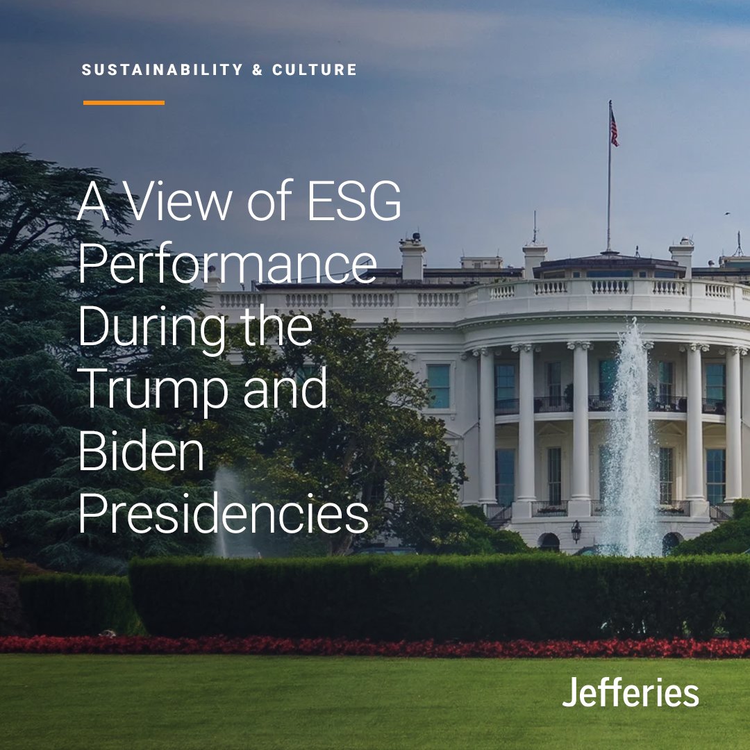 Our Sustainability team's latest report analyzes ESG performance during the presidencies of Donald Trump and Joe Biden. It explores how ESG heuristics performed against traditional counterparts and broader market benchmarks during each administration. ow.ly/mU4u50R8QO9