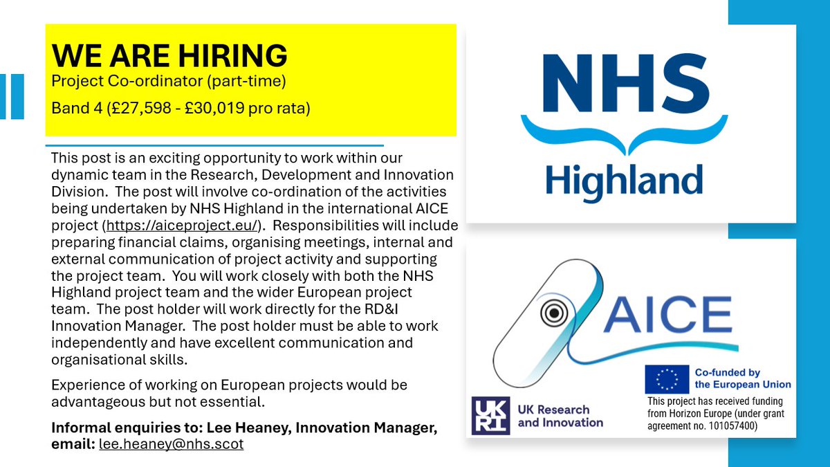 Come and join our team! Apply here: apply.jobs.scot.nhs.uk/Job/JobDetail?…