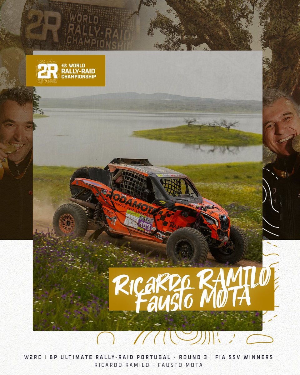 Ricardo Ramilo and Fausto Mota at the top! 🏆 👇 Name a better feeling than winning your first SSV #W2RC Round ! 🇵🇹🇪🇸 📍 BP Ultimate #RallyRaidPortugal *Subject to the official publication of the results by the #FIA