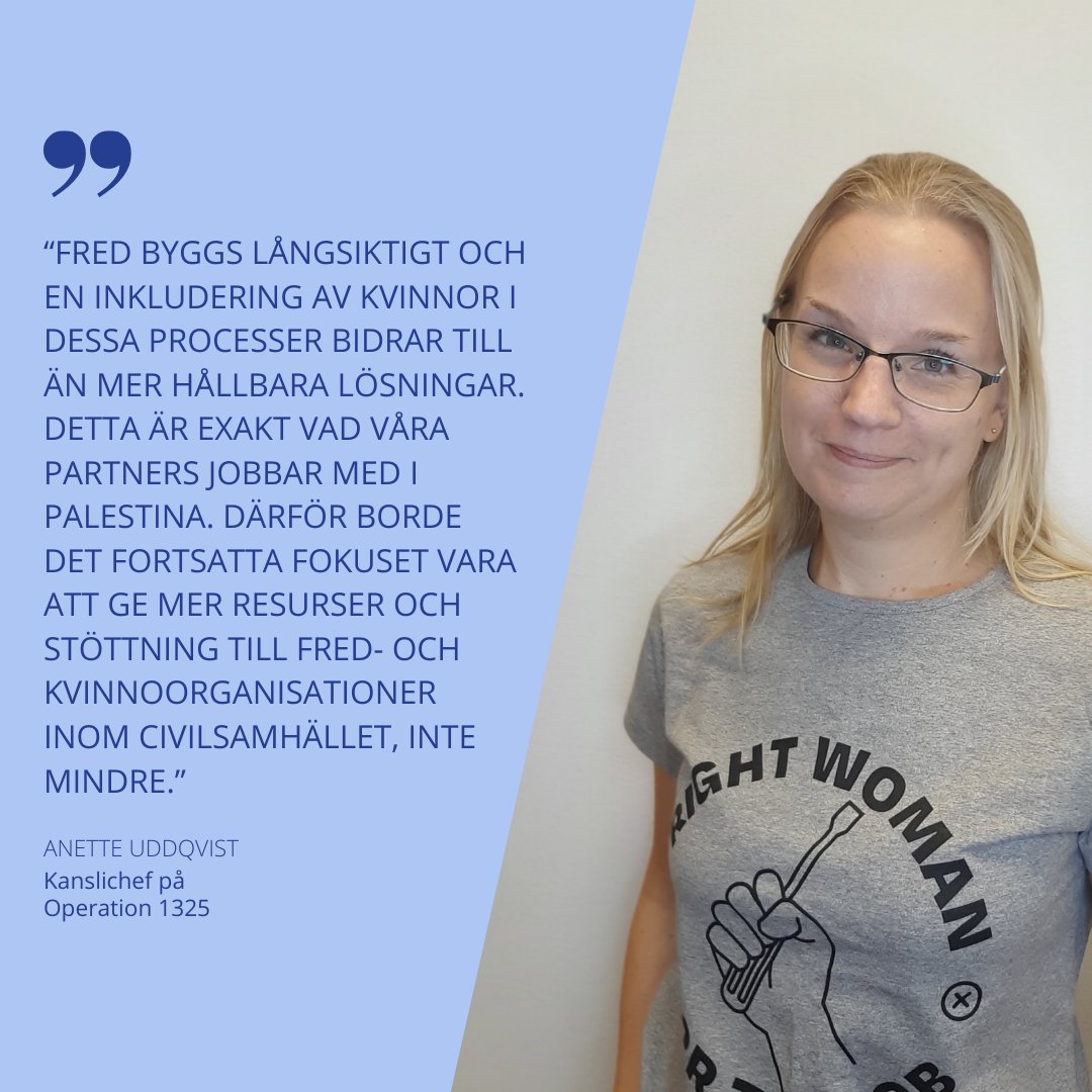 Operation1325's tweet photo. Anette Uddqvist, kanslichef på Operation 1325, har skrivit ett blogginlägg om den turbulenta utvecklingen kring Palestinabiståndet och den skakiga situationen som det svenska civilsamhället befinner sig i:

https://t.co/1pfJMC6abf https://t.co/OpHAzIUp1z