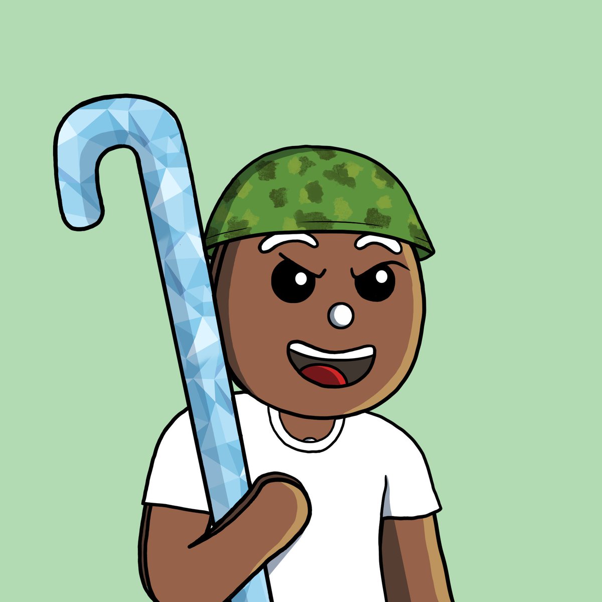 Gingerbreadnft's tweet photo. A little diamond cane #menaceface to start your Thursday off right...
#LooksRare indeed, only 4 such exist.
#NFTs #Ada #Grrr https://t.co/AaGIyLRdll