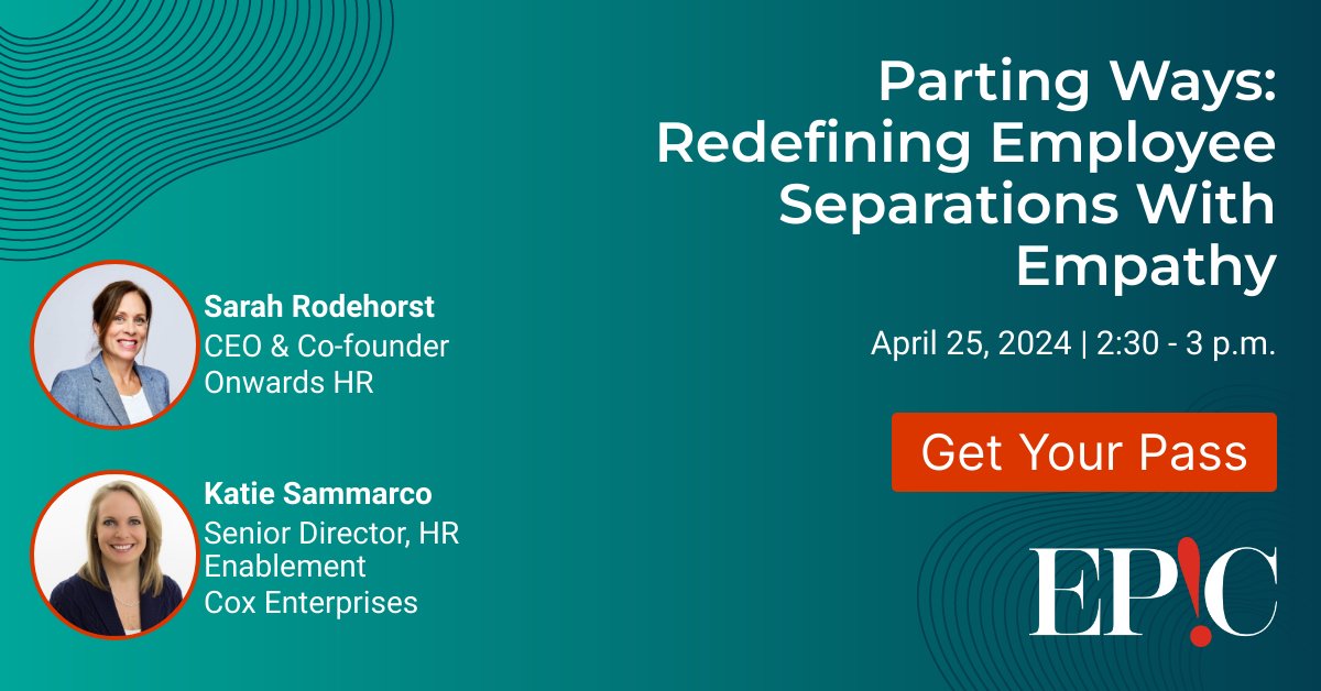 Two weeks from TODAY our CEO, <a href="/SarahRodehorst/">Sarah Rodehorst</a>, will present alongside Katie Sammarco at @EpicHRConf. Departing employees deserve empathy, and they'll share some best practices. We hope to see you in Vegas!🎰#EpicHRConf