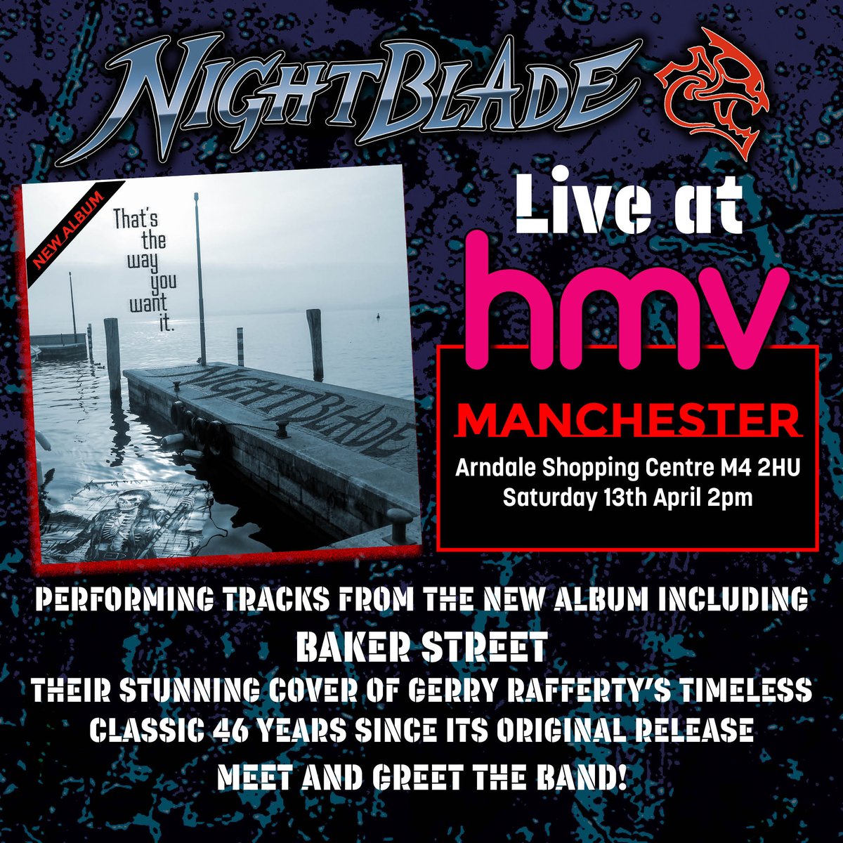 Get your ass to Manchester!! Yes we are performing LIVE at HMV!! 🎸📷📷Arndale Shopping Centre M4 2HU Saturday 13th April 2pm🎤 @HMVArndale