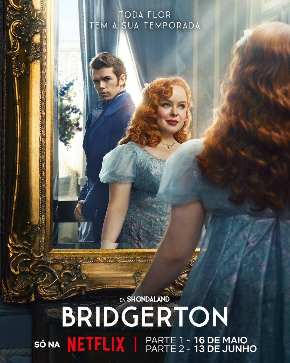 PENELOPE FEATHERINGTON E COLIN BRIDGERTON!!!!!!! A parte 1 da 3ª temporada de Bridgerton estreia dia 16 de maio. 🐝✨