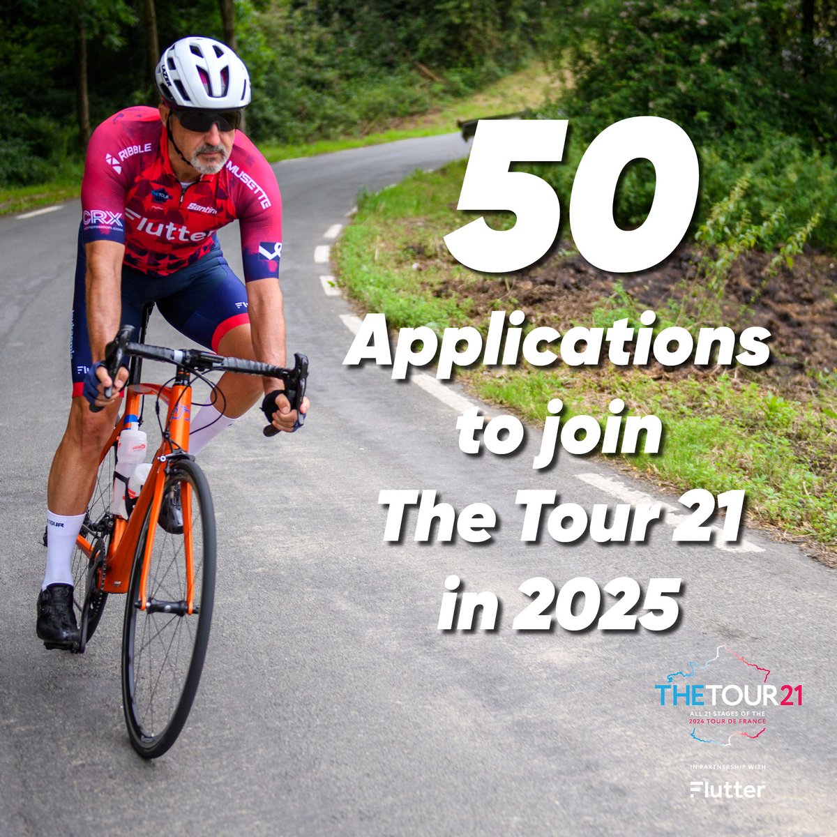 It is looking like a BUSY year in 2025! We have received over 5️⃣0️⃣ applications to join The Tour 21! 🤯😲 Do you think you can tackle all 21 stages of @LeTour one week ahead of the pros? Register your interest 👉 thetour21.co.uk #LeTour #TourdeFrance #BloodCancer