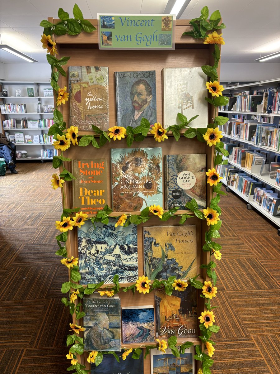 For one of the most iconic artists, we've put together one of the most beautiful displays 😍 Come explore the fantastic work of Vincent van Gogh with our stunning new van Gogh Display! 🌃🌻 #burystedmunds #suffolk #burystedslibrary #burystedmundslibrary #suffolklibraries