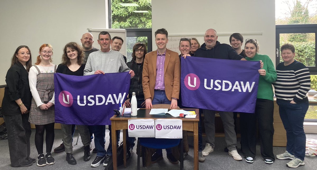 We had a brilliant group of reps join us in
Glasgow this week to begin their Shop Steward training. This course was particularly memorable as it’ll be the last one at Albert Drive. The group will continue their learning with <a href="/Craigmiller1986/">Craig Miller</a> at our new Rutherglen office.