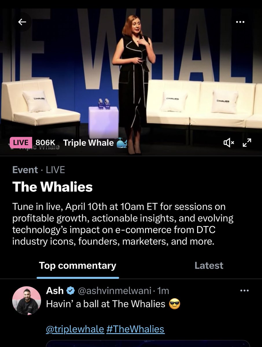 Alex_Hadding22's tweet image. A couple takeaways from the @triplewhale Whalies event using only 1 word descriptions:

1. Partnerships
2. Diversification
3. Control
4. Expansion

Pretty neat hearing from @harleyf about the direction of Shopify… and it looks promising 🙌🏻